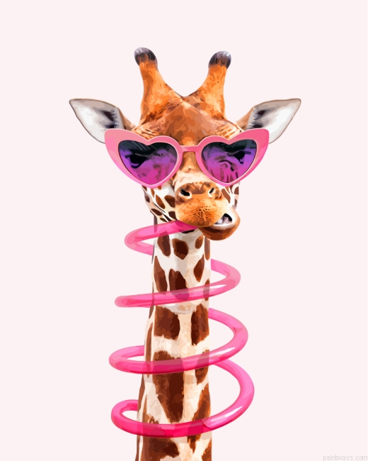 Stylish Giraffe Painting By Numbers.png