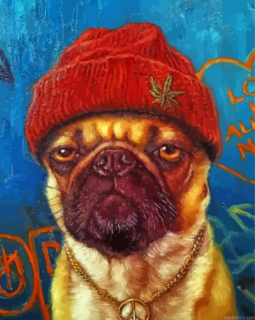 Stylish Pug Dog Painting By Numbers.png