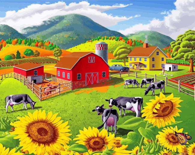 Sunflowers Farm Painting By Numbers.png