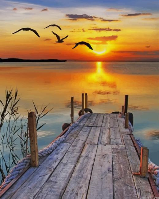 Sunset In Beach New Painting By Numberss.png