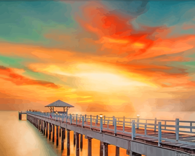 Sunset Ocean Pier Painting By Numberss.png