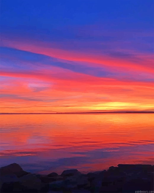 Sunset View Blueorange New Painting By Numberss.png