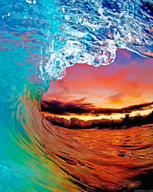 Sunset Wave Seascape Painting By Numberss.png