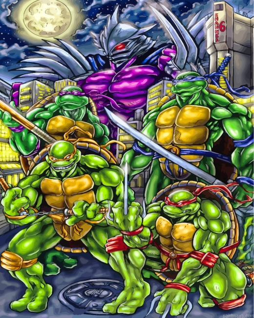 Super Shredder And Ninja Turtles Painting By Numbers.png