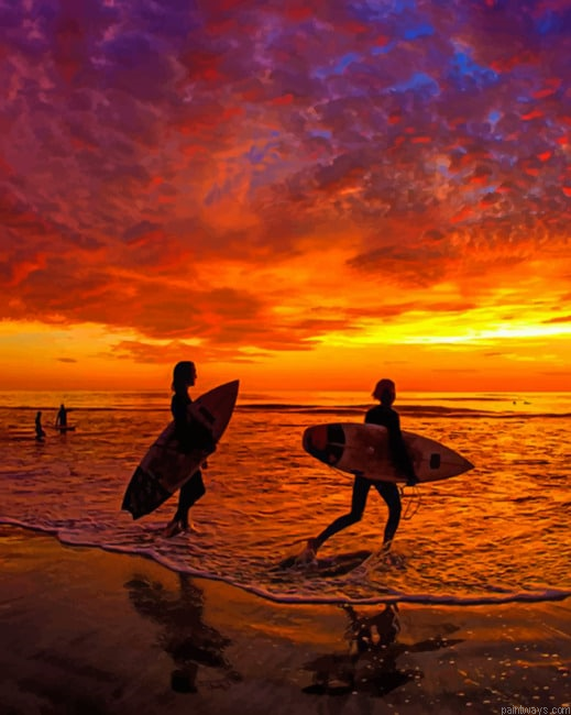 Surfers In The Beach Painting By Numbers.png