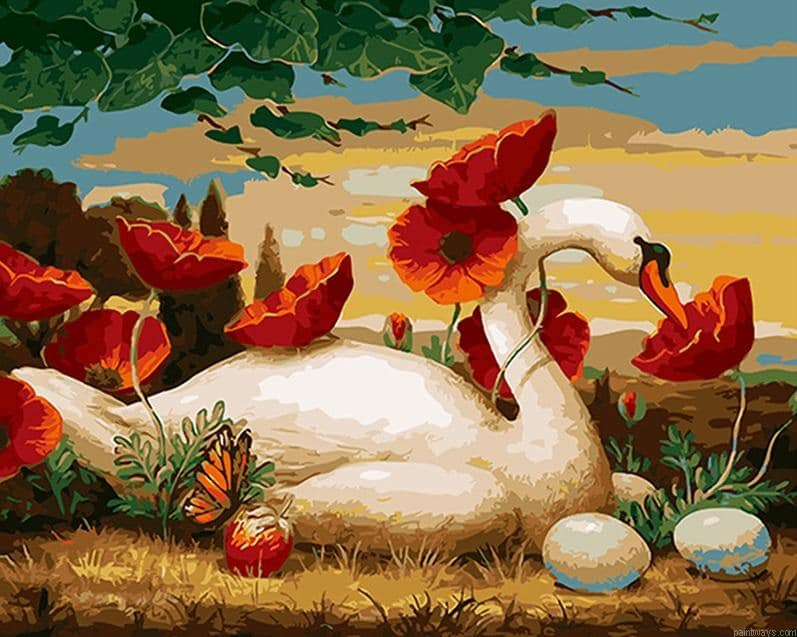 Swan Animals Diy Painting By Numberss.png