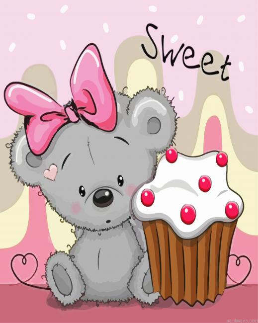 Sweet Teddy Bear Painting By Numberss.png