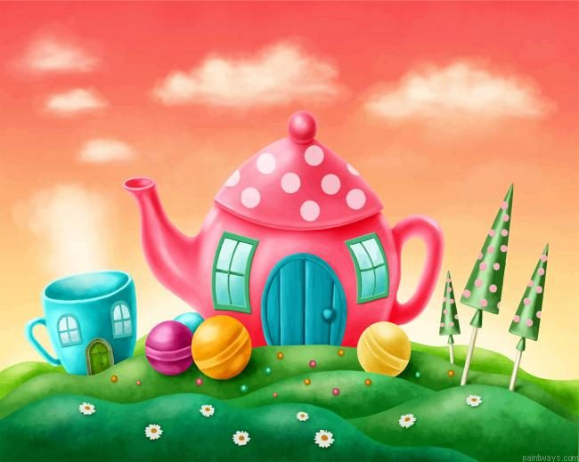 Teapot House Painting By Numbers.png