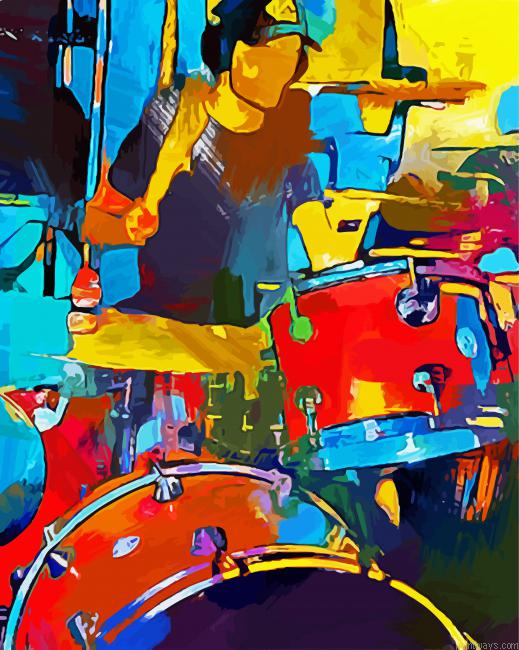 The Abstract Drummer Painting By Numberss.png