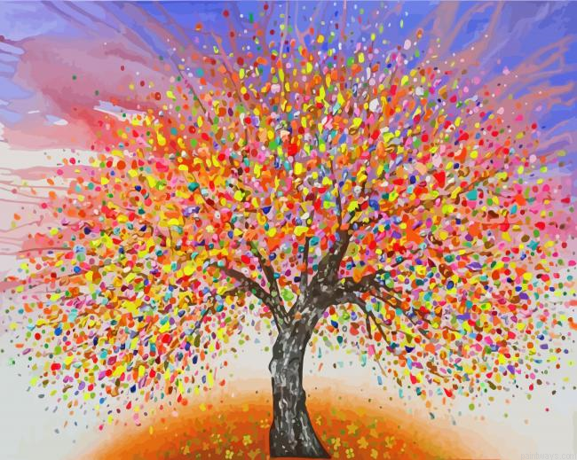 The Abstract Tree Art Painting By Numberss.png