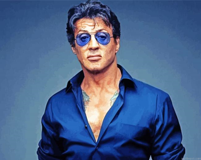 The Actor Sylvester Stallone Painting By Numberss.png