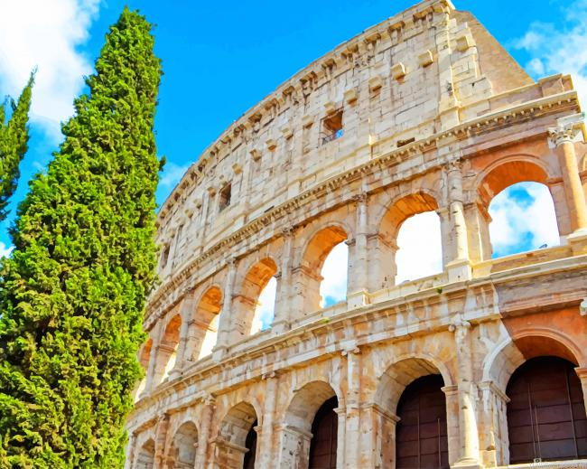 The Center Of Rome Colosseum Italy New Painting By Numberss.png