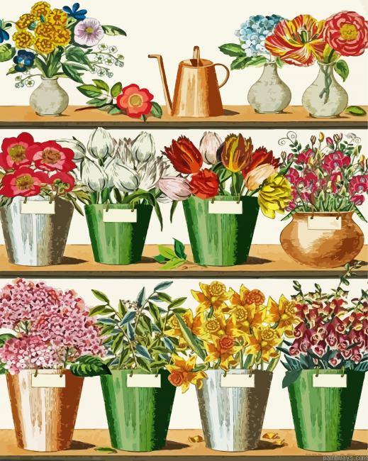 The Flowers Market Painting By Numberss.png