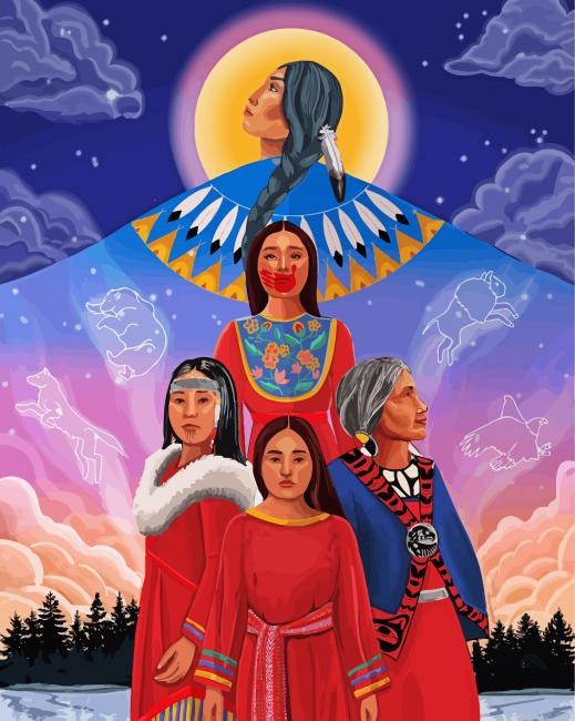 The Indigenous Family Painting By Numberss.png