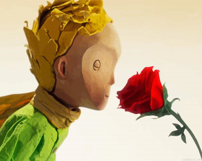 The Little Prince Smelling Flower Painting By Numberss.png