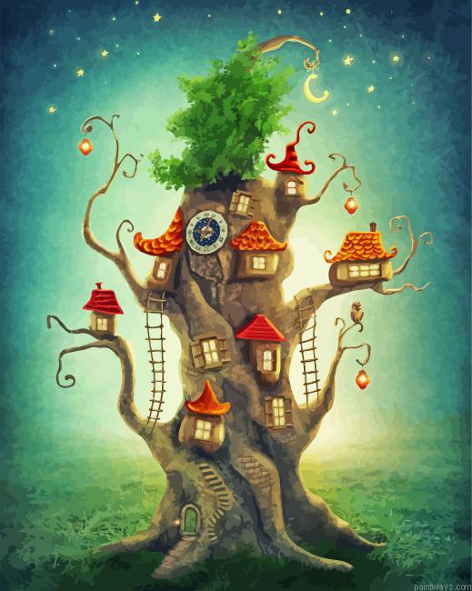 The Magical Tree House Painting By Numberss.png