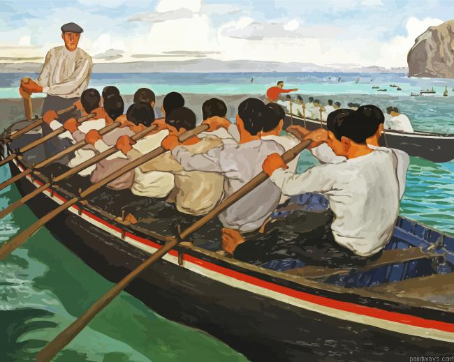 The Rowers On Boat Art Painting By Numberss.png