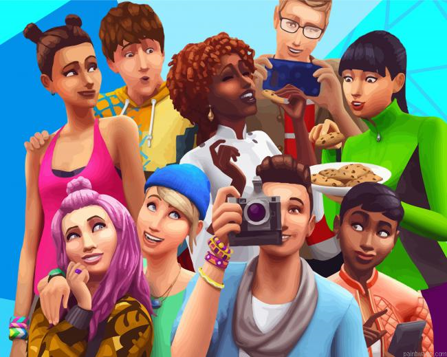 The Sims Video Game Painting By Numberss.png