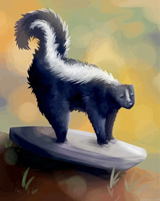 The Striped Skunk Painting By Numberss.png
