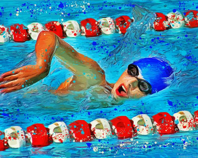 The Swimmer In The Pool Painting By Numberss.png