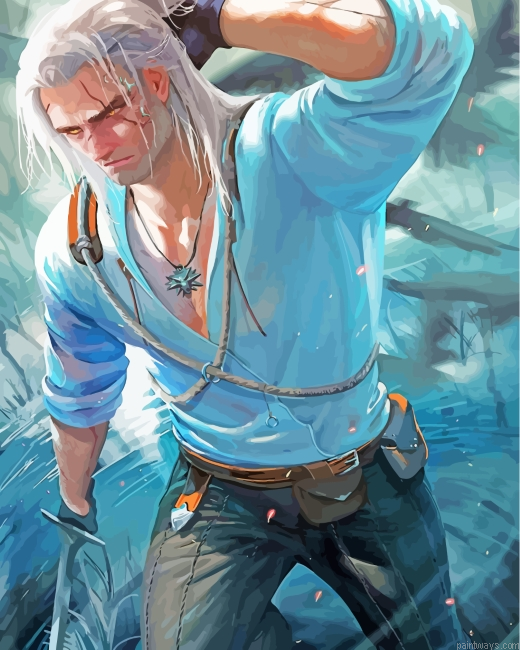 The Witcher Art Painting By Numberss.png