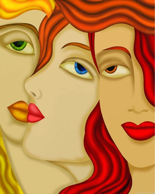 Three Women Faces Painting By Numbers.png