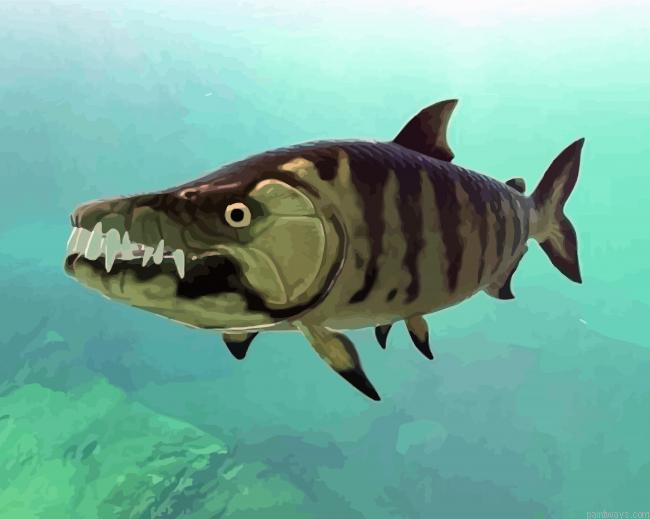 Tigerfish In Water Painting By Numberss.png