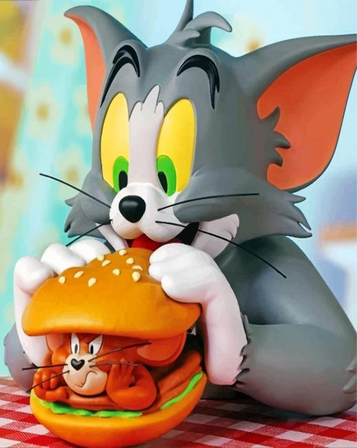 Tom And Jerry Burger Painting By Numbers.png