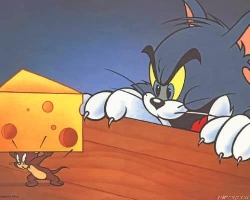 Tom And Jerry Cartoon Painting By Numbers.png