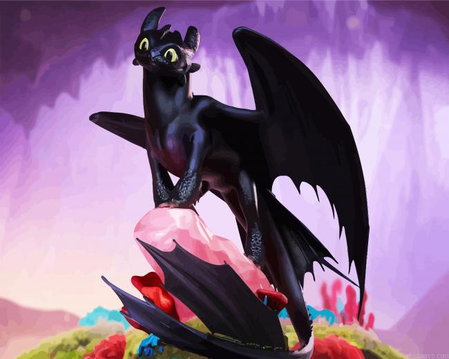 Toothless Character Painting By Numberss.png