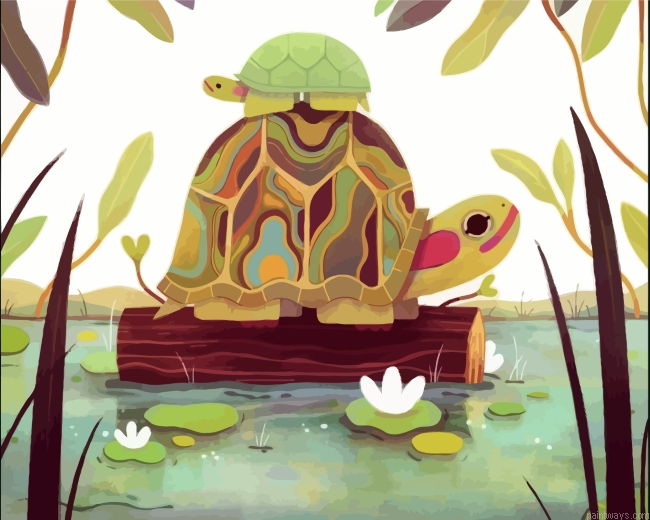Tortoise And Turtles Painting By Numbers.png