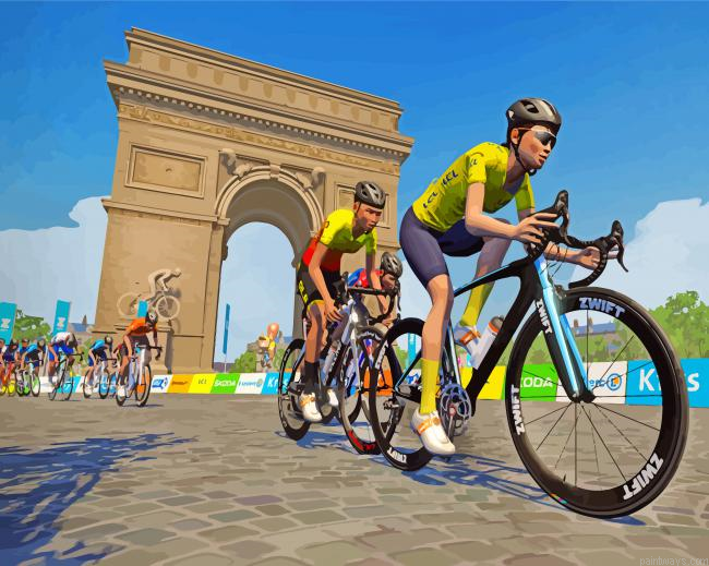 Tour De France Bicycle Race Painting By Numberss.png