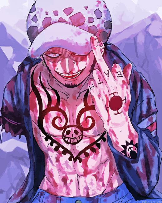 Trafalgar Law One Piece Painting By Numberss.png