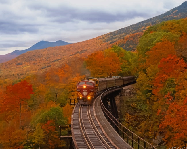 Train Between Fall Trees Painting By Numberss.png