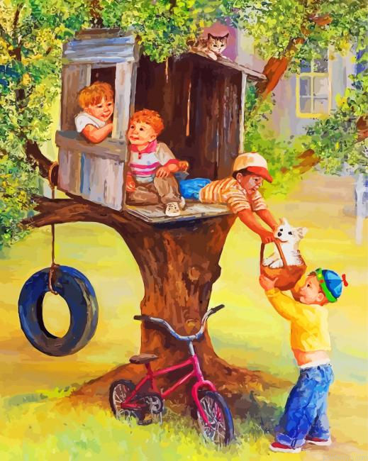 Tree House Boys Painting By Numbers.png