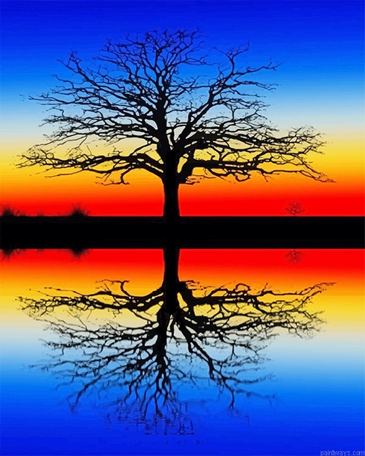Tree Reflection In Water New Painting By Numberss.png