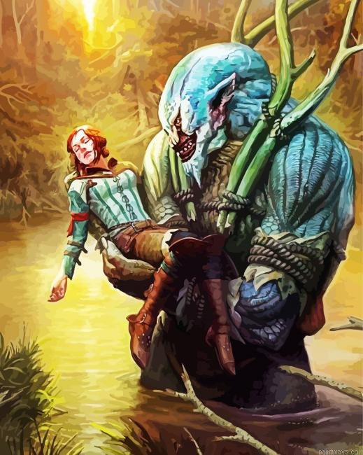Triss Merigold And Troll Painting By Numberss.png
