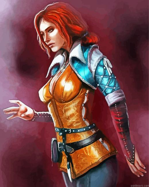 Triss Merigold Game Character Painting By Numberss.png