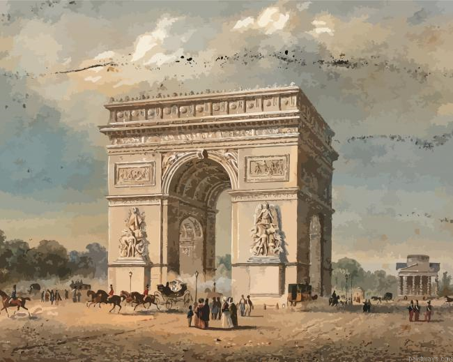 Triumphal Arch In Paris Painting By Numberss.png