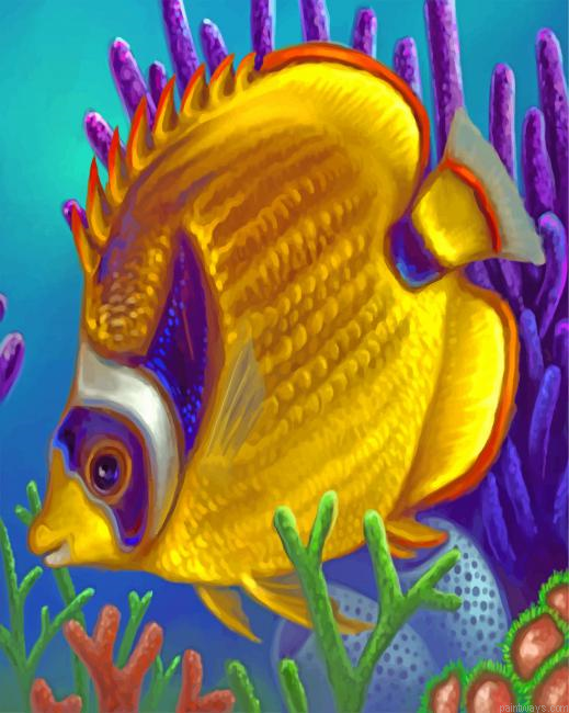 Tropical Yellow Fish Painting By Numbers.png