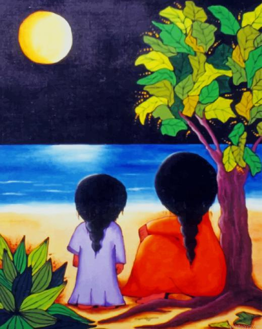 Two Girls Moonlight New Painting By Numberss.png