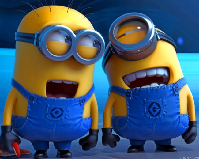 Two Laughing Minions Animations Painting By Numberss.png
