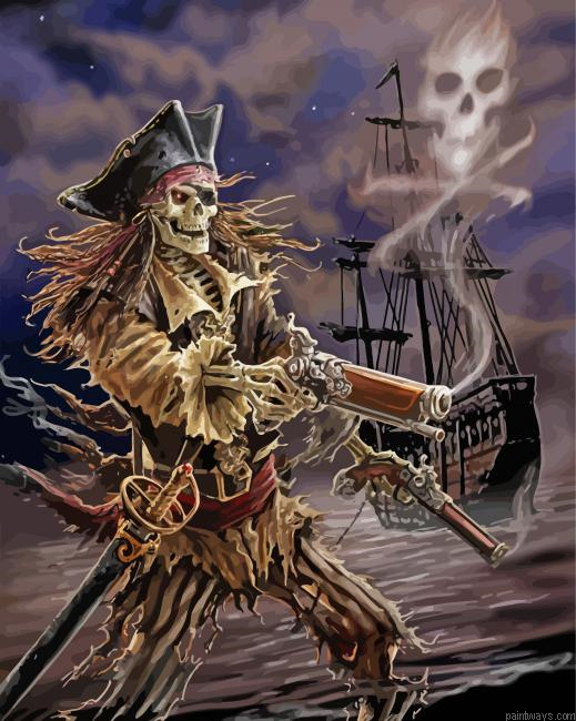 Undead Skull Pirate Painting By Numberss.png