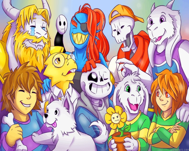 Undertale Characters Video Games Painting By Numberss.png