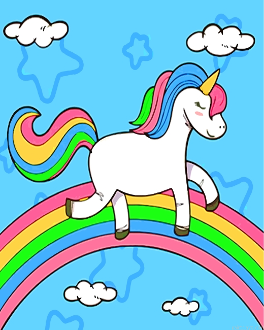 Unicorn And Rainbow Painting By Numbers.png