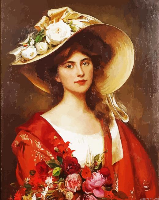 Victorian Lady In Hat Painting By Numberss.png
