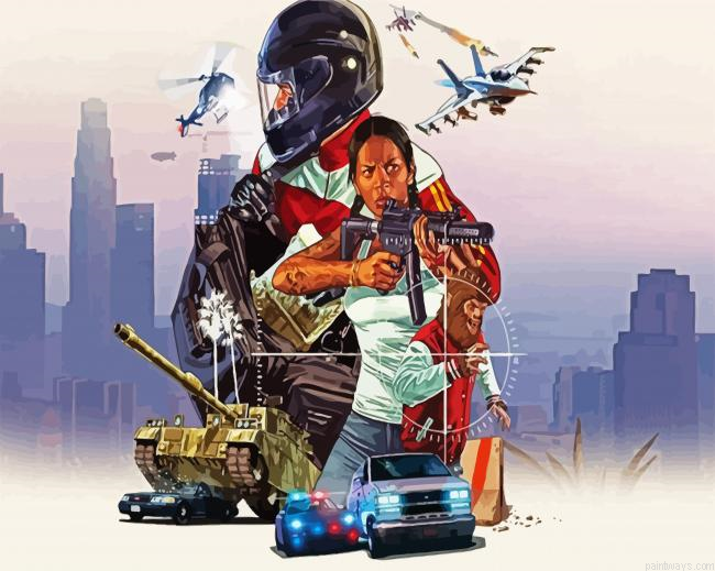 Video Game Gta Painting By Numberss.png