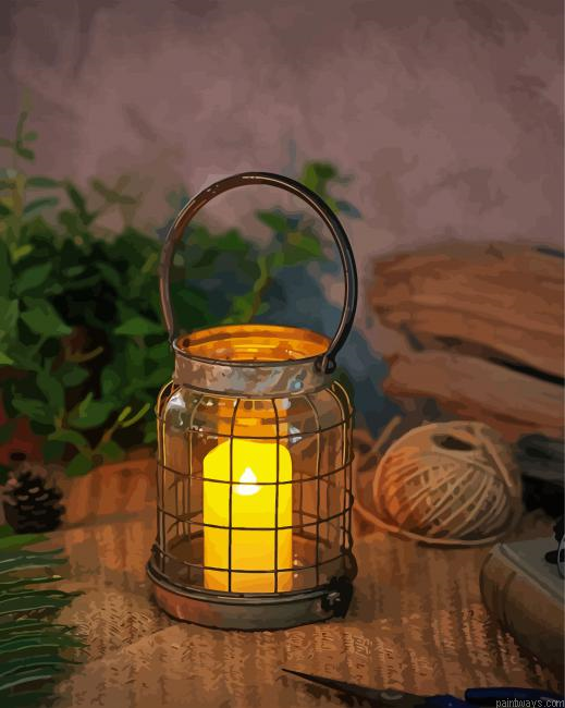 Vintage Candle In Lantern Painting By Numberss.png