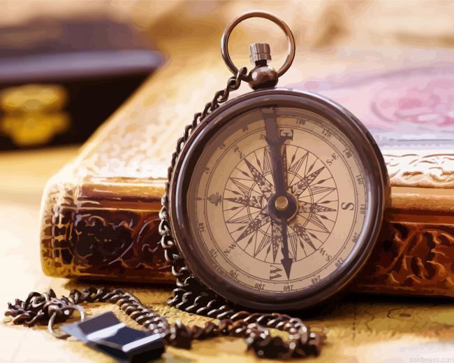 Vintage Compass Painting By Numberss.png