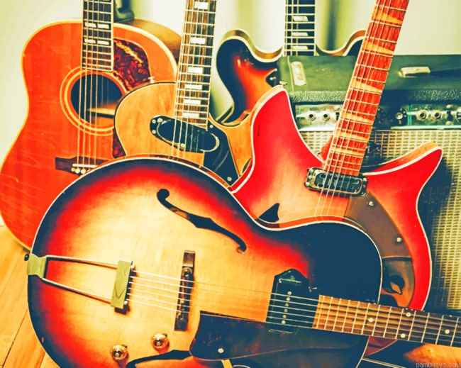 Vintage Guitars Collection Instruments Painting By Numberss.png